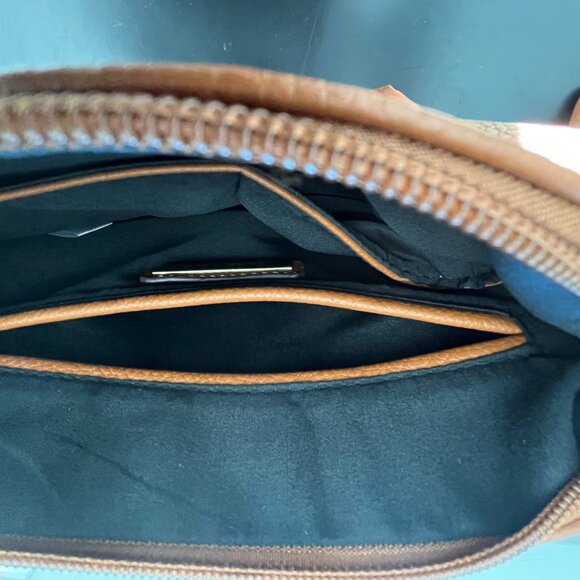 Tan Street Level Tassle Tote Bag with Matching Cosmetic Bag - Picture 8 of 9